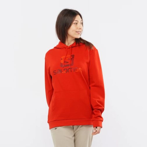 Red Salomon Outlife Logo Summer Women's Hoodie | PH 39046W